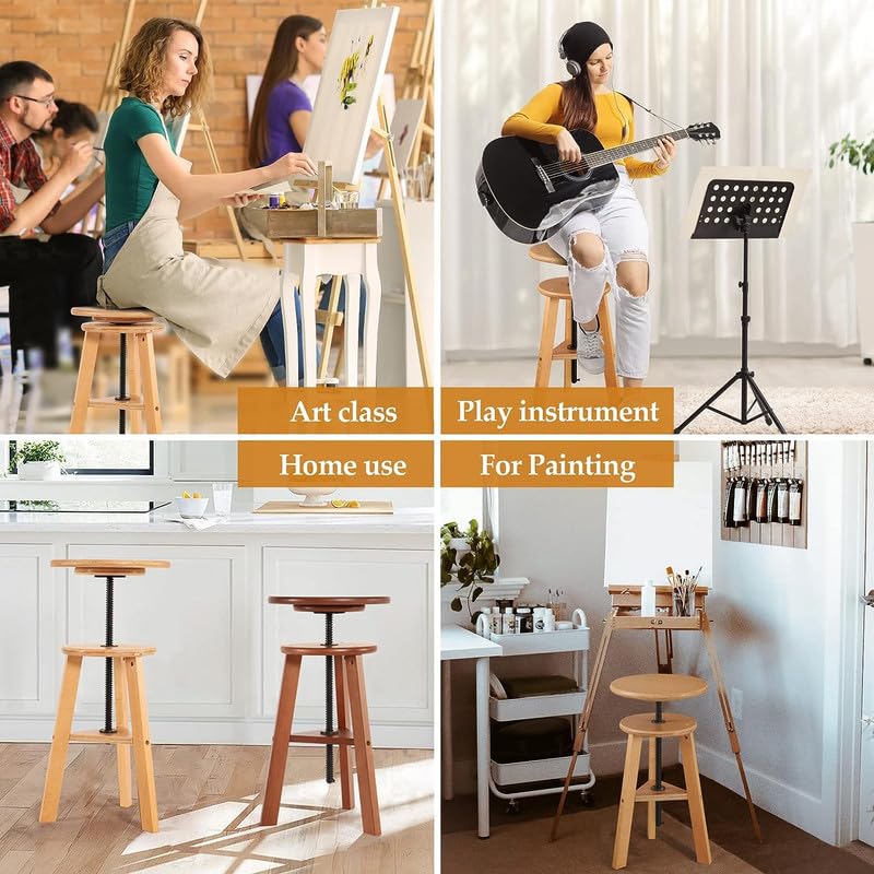 Grandink® Height Adjustable Wooden Stool Grandink
