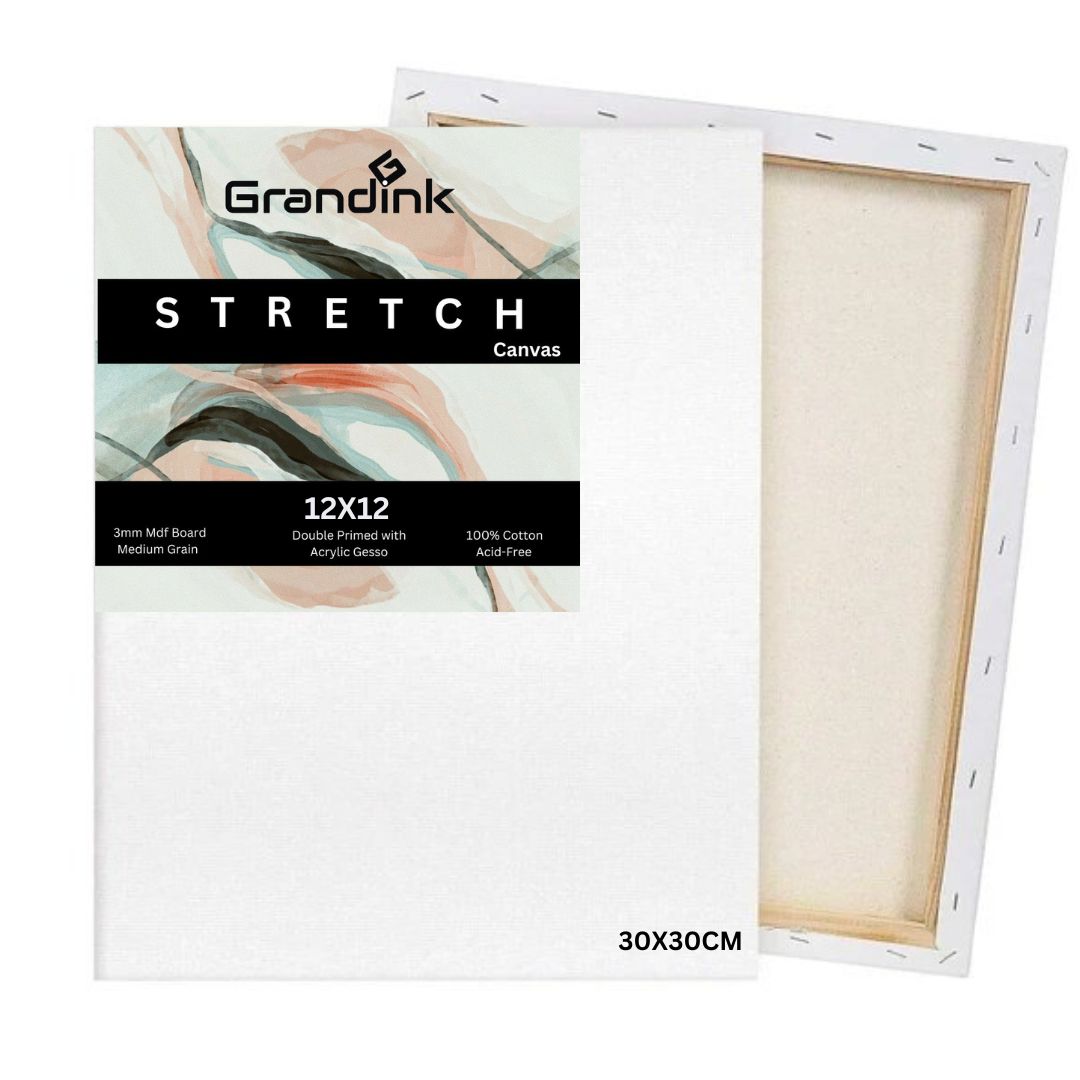 Grandink 12X12 Inches Stretched Canvas for Painting (Set-2)