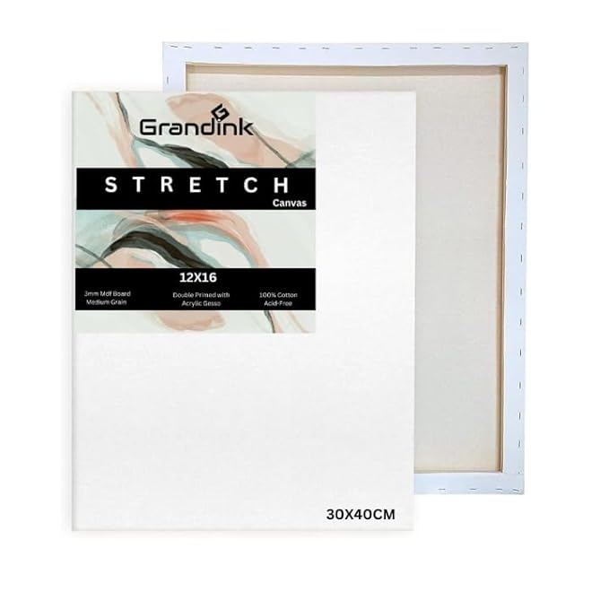 Grandink 12X16 Inches Stretched Canvas for Painting (Set-2)