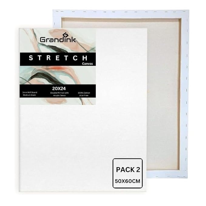 Grandink 20x24 Inches Stretched Canvas for Painting (Set-2)