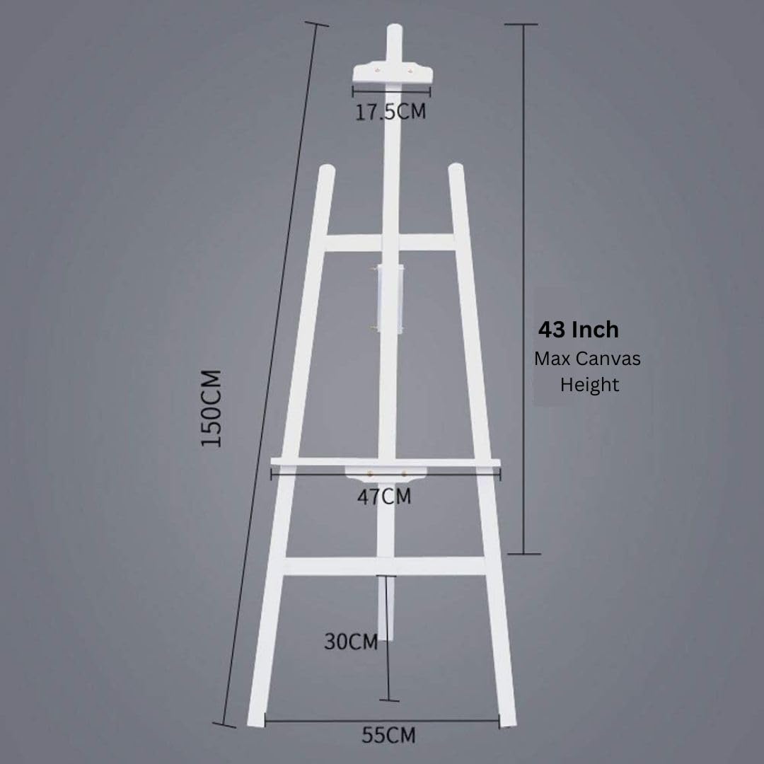 Grandink® Artist White Wooden Easel Stand 5 FEET - Grandink