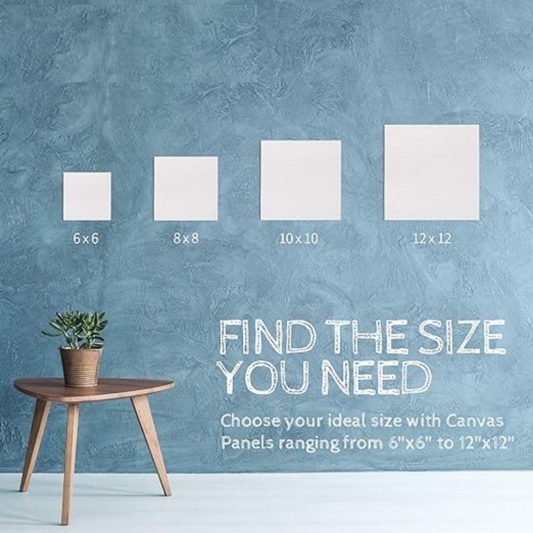 Grandink Painting Canvas Panels 8X8 Inch, Pack of 12