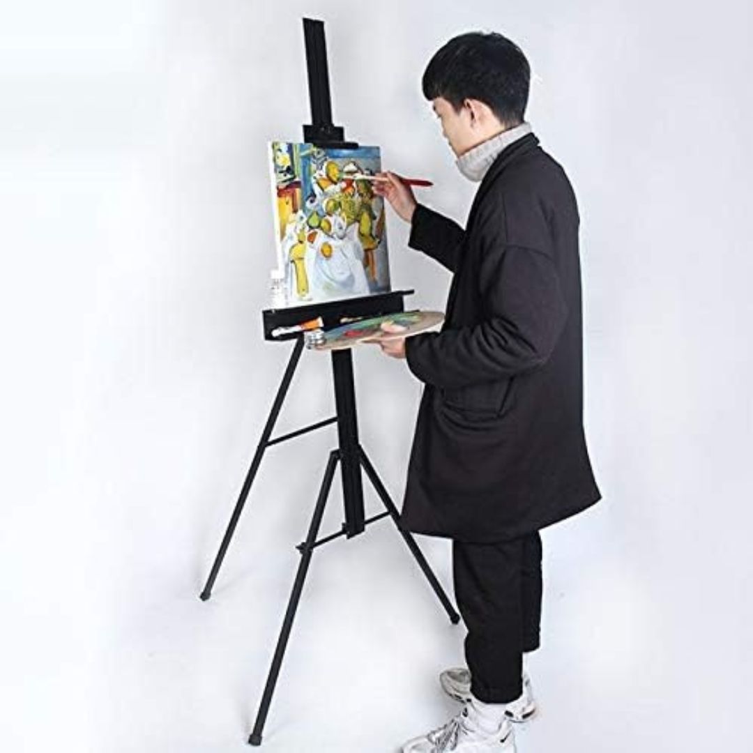 Grandink Premium Artist Wooden Easel Stand 5 ft with Angle and Height,  Wooden Easel For Painting 