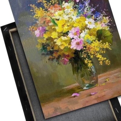 Grandink 8X12 Inches Black Stretched Canvas (Set-3)