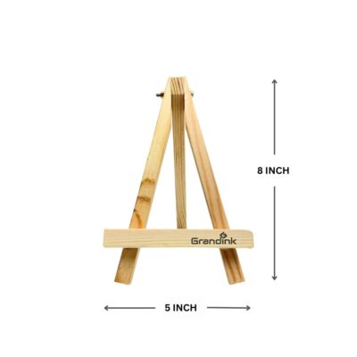 Grandink 8-Inch Mini Wooden Easel and 6x6 Inch Canvas - Image 3