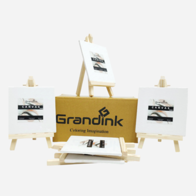 Grandink® 6-Inch Wooden Easel Set with Mini Canvas Panels - Image 5