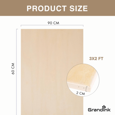 Grandink Solid Wooden Drawing Board Panel 2MM – (3 X 2 FT) - Image 2