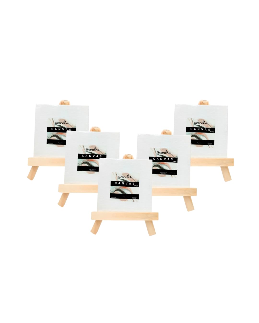Grandink 6-Inch Mini Easel with 4x4 Inch Canvas – Art Display Set
