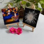 Grandink 6-Inch Mini Easel with 4x4 Inch Canvas – Art Display Set photo review