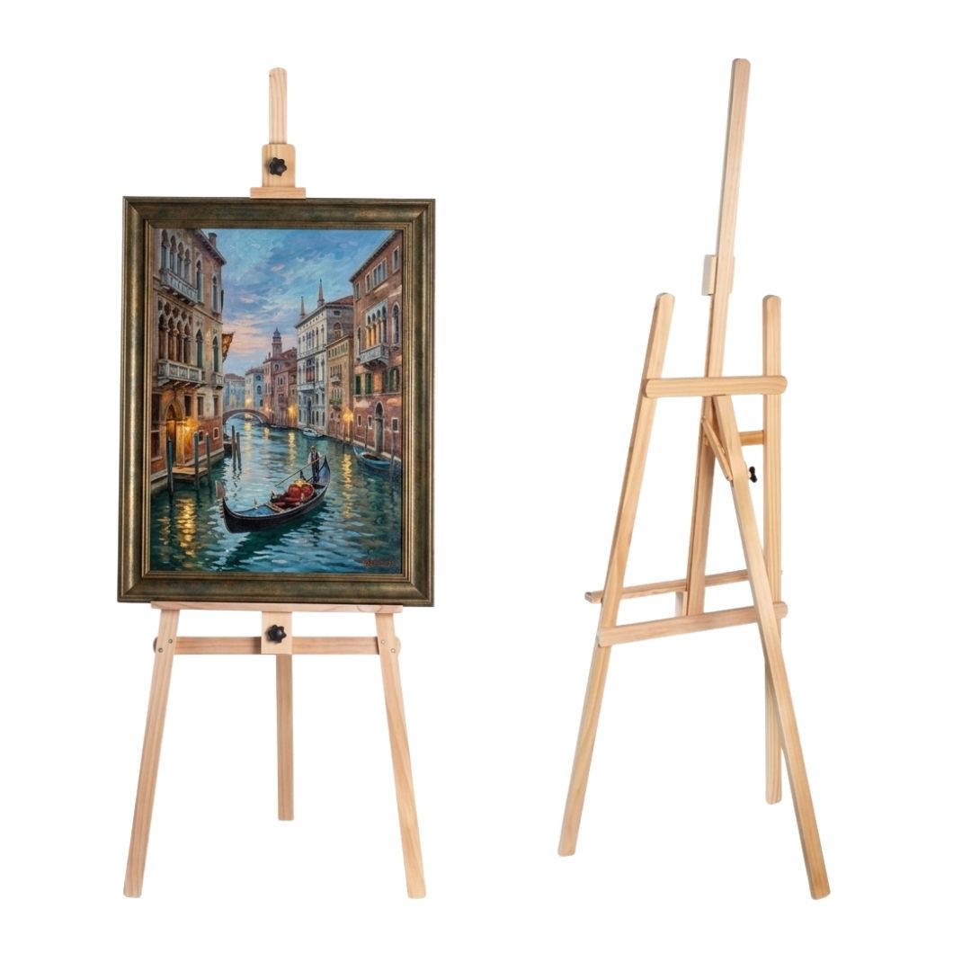 Grandink 5ft Heavy Duty Wooden Artist Easel for Canvas Painting